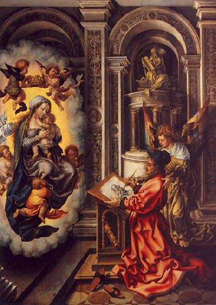 Jan Gossaert Mabuse Saint Luke Painting the Virgin oil painting picture